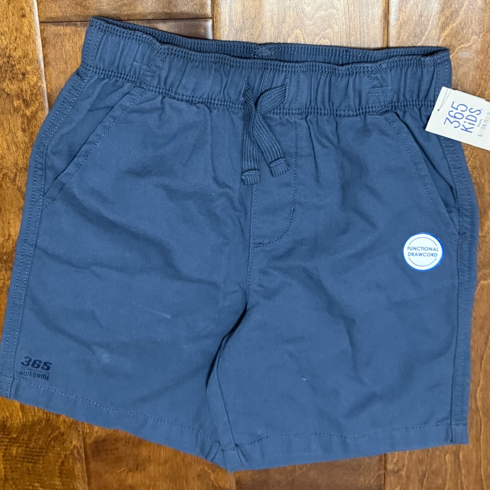 NWT Size 6 365Kids Navy Blue Shorts with functional drawcord